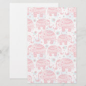 Rood etnisch olifantenpatroon briefpapier (Voorkant / Achterkant)