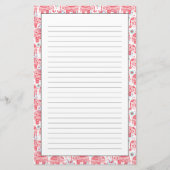 Rood etnisch olifantenpatroon briefpapier (Voorkant)