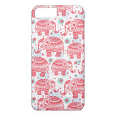 Rood etnisch olifantenpatroon Case-Mate iPhone case (Achterkant)