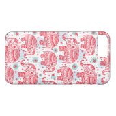 Rood etnisch olifantenpatroon Case-Mate iPhone case (Achterkant (Horizontaal))