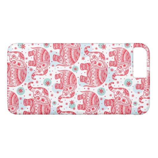 Rood etnisch olifantenpatroon Case-Mate iPhone case (Achterkant (Horizontaal))