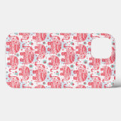 Rood etnisch olifantenpatroon Case-Mate iPhone case (Achterkant (horizontaal))
