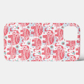 Rood etnisch olifantenpatroon Case-Mate iPhone case (Achterkant (horizontaal))