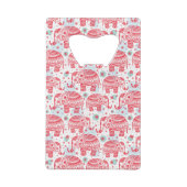 Rood etnisch olifantenpatroon creditkaart flessenopener (Achterkant)