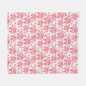 Rood etnisch olifantenpatroon fleece deken (Voorkant (Horizontaal))