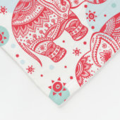 Rood etnisch olifantenpatroon fleece deken (Hoek)