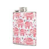 Rood etnisch olifantenpatroon heupfles (Links)