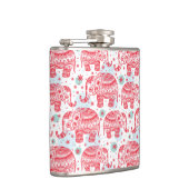 Rood etnisch olifantenpatroon heupfles (Rechts)