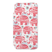 Rood etnisch olifantenpatroon incipio iPhone portemonnee hoesje (Voorkant Agenda)