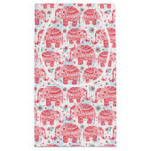 Rood etnisch olifantenpatroon klein cadeauzakje (Achterkant)