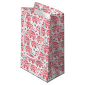 Rood etnisch olifantenpatroon klein cadeauzakje (Voorkant Gekanteld)