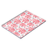 Rood etnisch olifantenpatroon notitieboek (Linkerzijde)