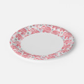 Rood etnisch olifantenpatroon papieren bordje (Gekanteld)