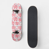 Rood etnisch olifantenpatroon persoonlijk skateboard (Voorkant)