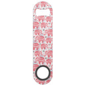 Rood etnisch olifantenpatroon speed flessenopener (Achterkant)
