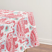 Rood etnisch olifantenpatroon tafelkleed (Voorbeeld)