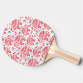 Rood etnisch olifantenpatroon tafeltennisbatje (Zijkant)