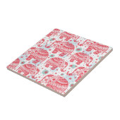 Rood etnisch olifantenpatroon tegeltje (Zijkant)