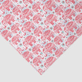 Rood etnisch olifantenpatroon tissuepapier (Detail)