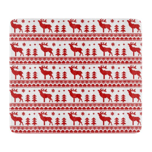 Rood Fair Isle-kerstknipbord Snijplank (Voorkant)