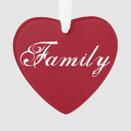 Rood "Familie" hart Ornament