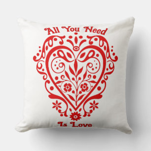 Rood Fancy Hart Gepersonaliseerd Ontwerp 20in Kussen