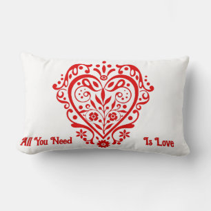 Rood Fancy Hart Gepersonaliseerd Ontwerp Kussen