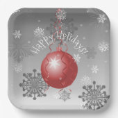 Rood Fancy kerstpapier Bord (Voorkant)