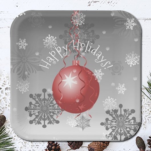 Rood Fancy kerstpapier Bord