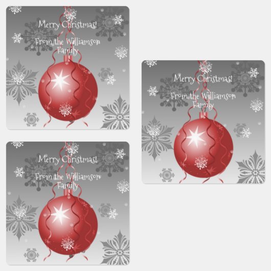 Rood Fancy kerstsierlabel Labels (Groep)
