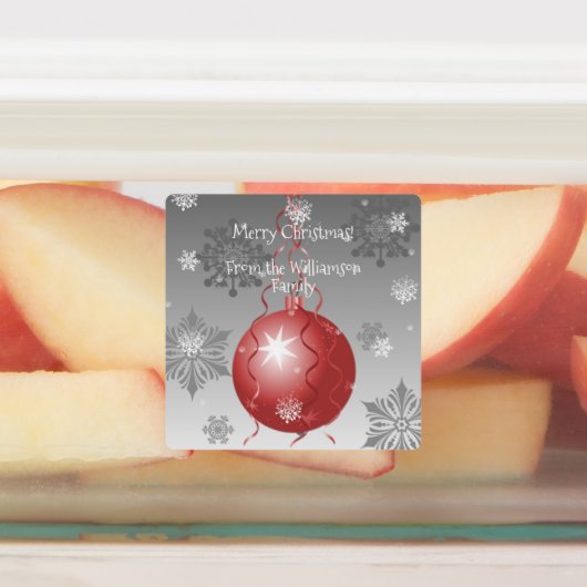 Rood Fancy kerstsierlabel Labels (Aangebracht)