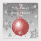 Rood Fancy kerstsierlabel Labels (Design 1)