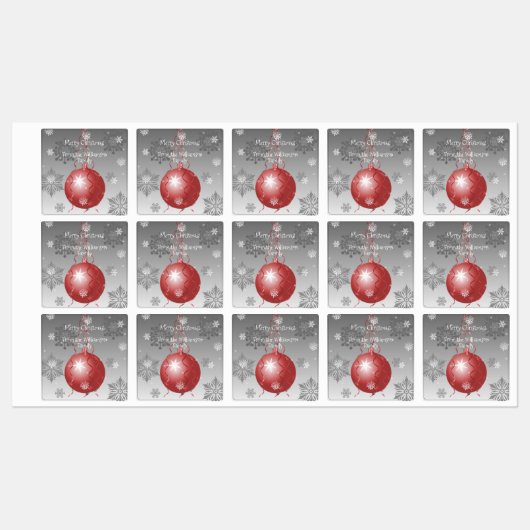 Rood Fancy kerstsierlabel Labels (Vel)