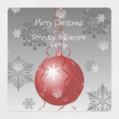 Rood Fancy kerstsierlabel Labels (Design 2)