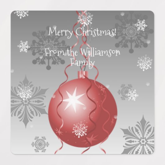 Rood Fancy kerstsierlabel Labels (Design 2)
