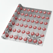 Rood Fancy kerstsierpapier Cadeaupapier (Uitgerold)