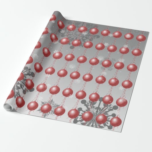 Rood Fancy kerstsierpapier Cadeaupapier (Uitgerold)