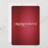 Rood fancy vuurwerk gouden sprankeljurk kaart (Achterkant)