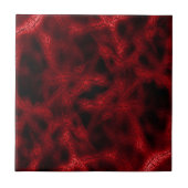 Rood fantasiepatroon tegeltje (Voorkant)