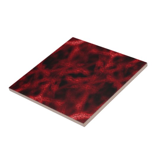 Rood fantasiepatroon tegeltje (Zijkant)