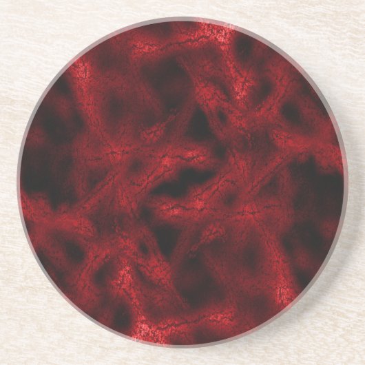 Rood fantasiepatroon zandsteen onderzetter (Voorkant)