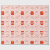Rood fastfoodpatroon cadeaupapier (Vlak)