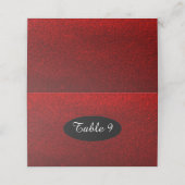 Rood faux Glitter Table Seating Numbers Plaatskaartje (Buitenkant ongevouwen)