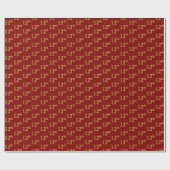 Rood, Faux Gold 12e (twaalfde) Event Wrapping Pape Cadeaupapier (Vlak)