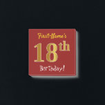 Rood, Faux Gold 18e verjaardag, met aangepaste naa Post-it® Notes<br><div class="desc">This single note design features a message like "First-Name's 18th Birthday!", with the "18th" having a vals/imitation gold-like coloring look, on the red colored background. The name can be personalized. Notes like these could perhaps be used as decorations at a birthday party for somebody who is celebrating their eighteenth birthday....</div>