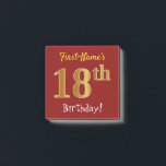 Rood, Faux Gold 18e verjaardag, met aangepaste naa Post-it® Notes<br><div class="desc">This single note design features a message like "First-Name's 18th Birthday!", with the "18th" having a vals/imitation gold-like coloring look, on the red colored background. The name can be personalized. Notes like these could perhaps be used as decorations at a birthday party for somebody who is celebrating their eighteenth birthday....</div>