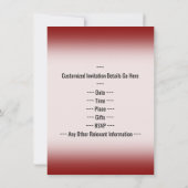 Rood, Faux Gold 1st Birthday Celebration + naam Kaart (Achterkant)