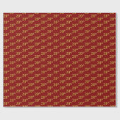 Rood, Faux Gold 20ste (twintigste) Evenement Cadeaupapier (Vlak)