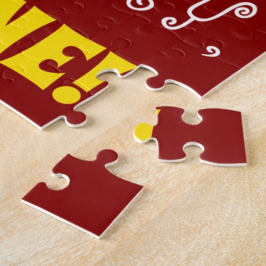 Rood, Faux Gold 26e verjaardag + Eigen naam Puzzle Legpuzzel (Zijkant)