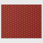 Rood, Faux Gold 2e (tweede) evenement inpakpapier (Vlak)